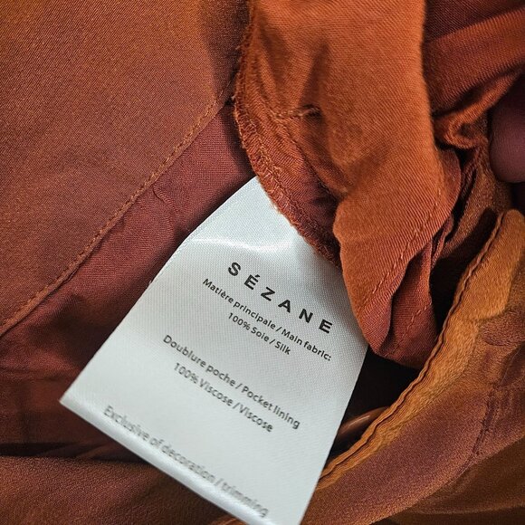 Sezane Women's Silk Boho High Waist Trouser Size 4 - Picture 5 of 11